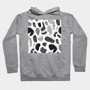 Black and White Solid Color Pebbles Hoodie